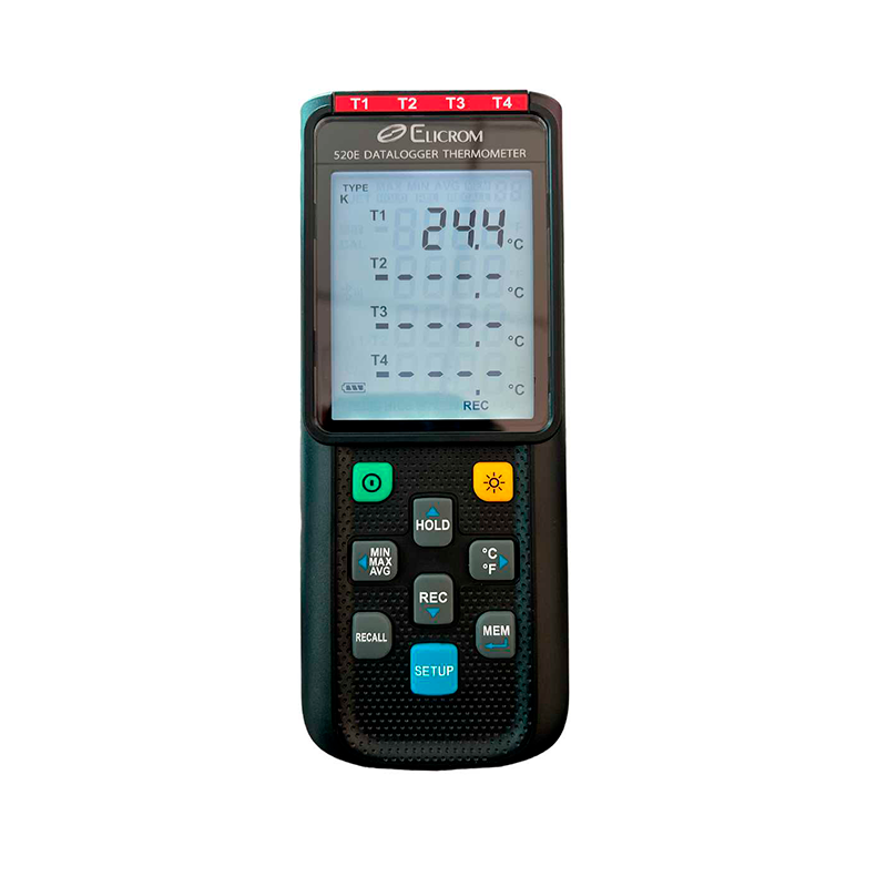 Termómetro datalogger de 4 canales, tipo K J E T