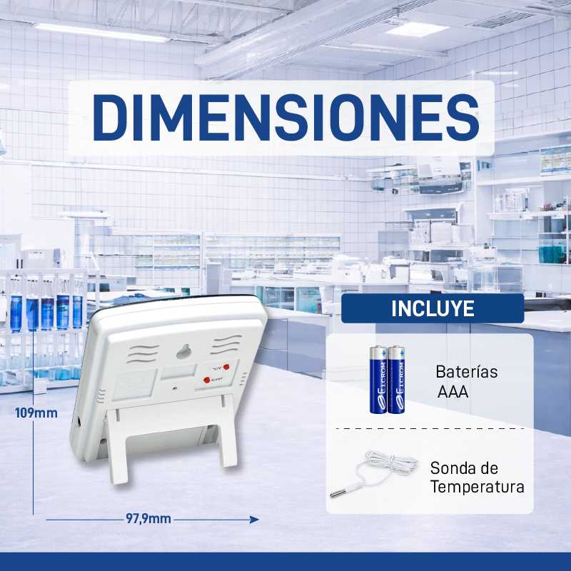 Termohigrómetro con sonda externa y reloj - Image 3
