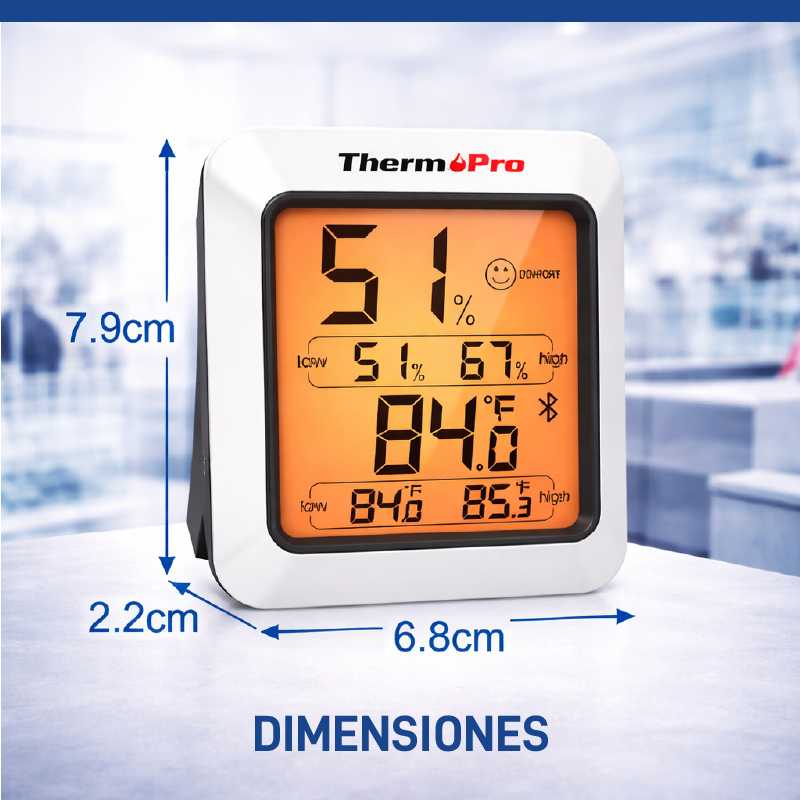 Termohigrómetro digital para interiores y monitor de humedad con bluetooth - Image 3