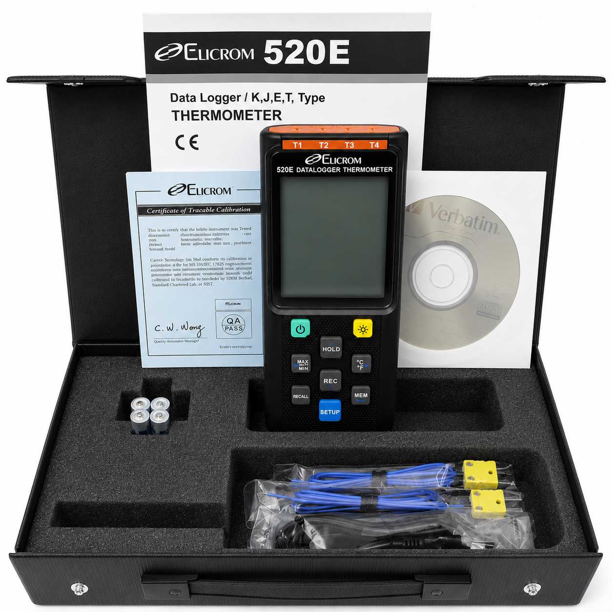 Termómetro datalogger de 4 canales, tipo K J E T - Image 5