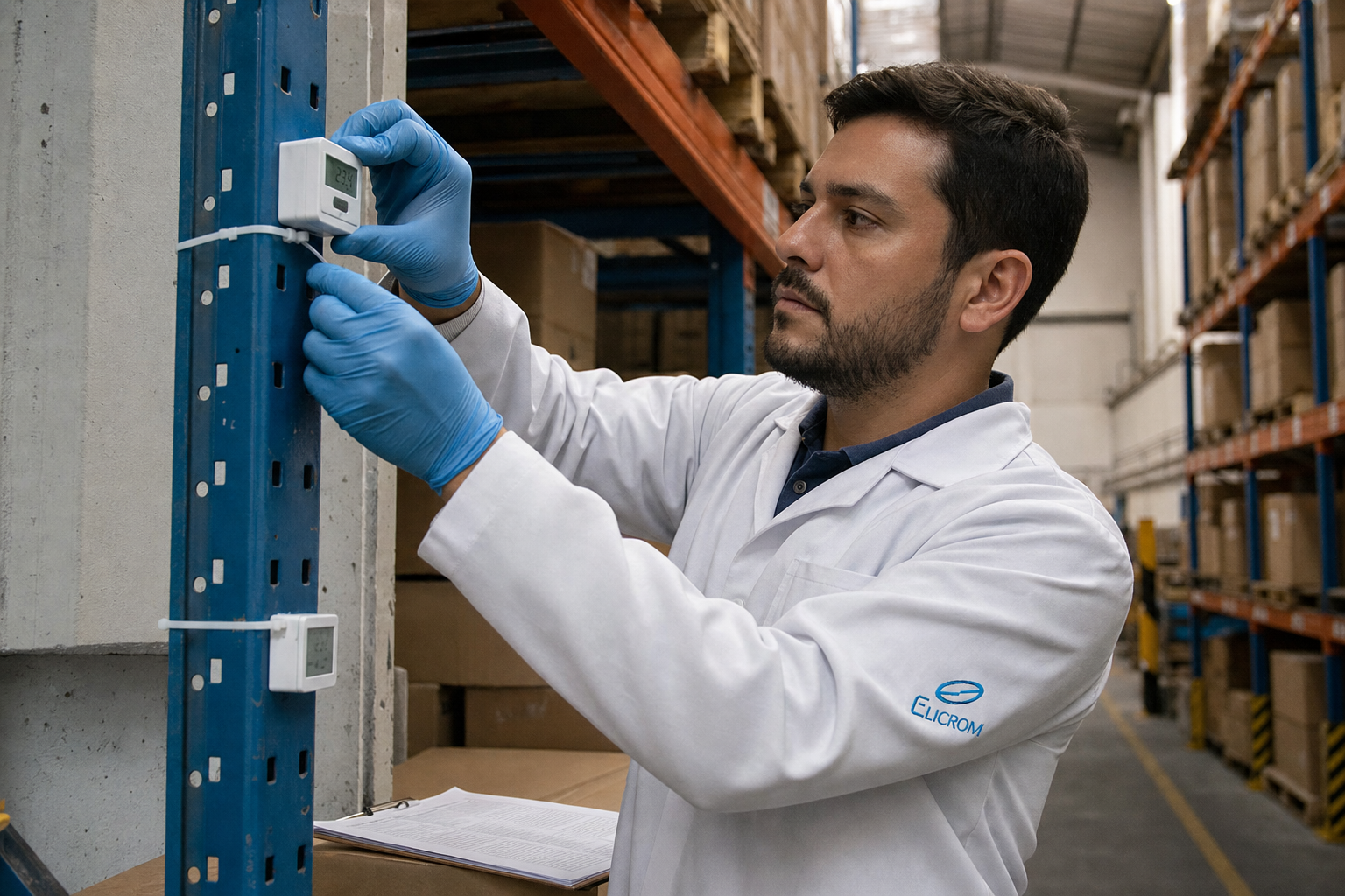 Técnico ELICROM realizando perfil termal / mapeo en bodega en Bogotá