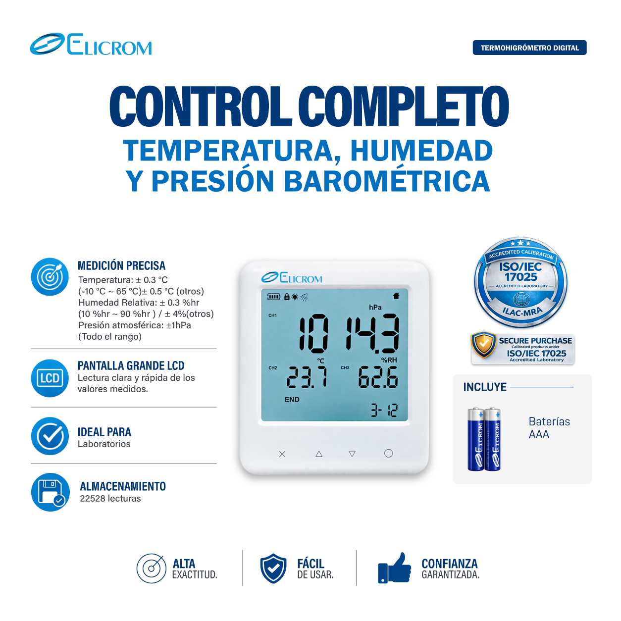 Barotermohigrómetro, Barómetro - ELICROM